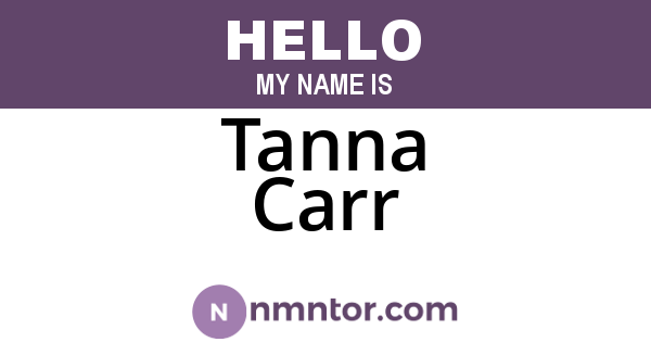 Tanna Carr