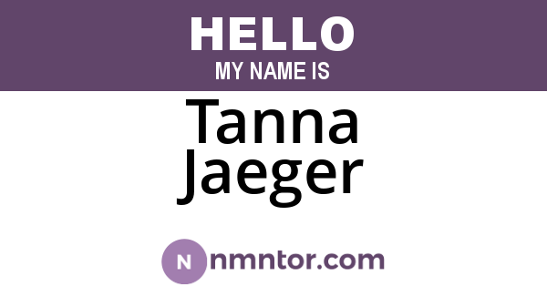 Tanna Jaeger