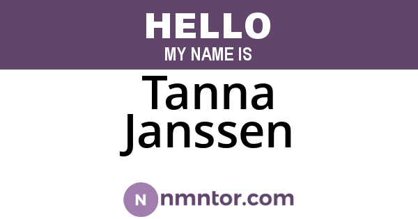 Tanna Janssen
