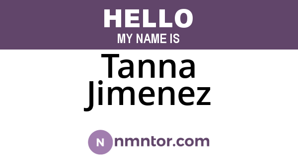 Tanna Jimenez