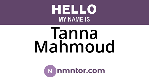 Tanna Mahmoud