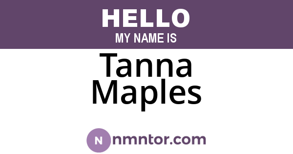 Tanna Maples