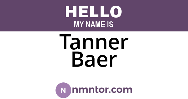 Tanner Baer