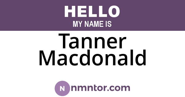 Tanner Macdonald