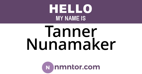 Tanner Nunamaker
