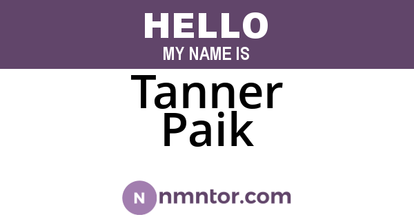 Tanner Paik