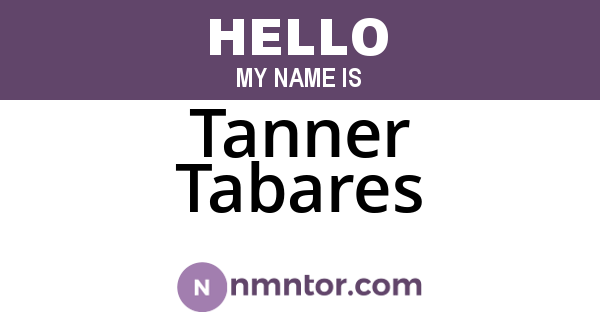 Tanner Tabares