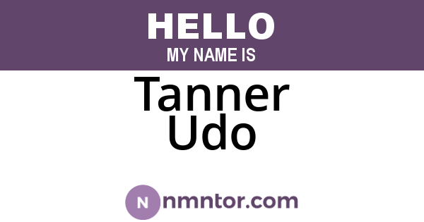 Tanner Udo