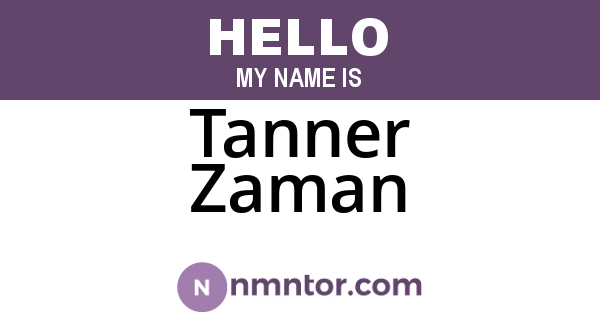 Tanner Zaman