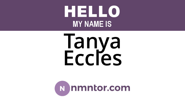 Tanya Eccles