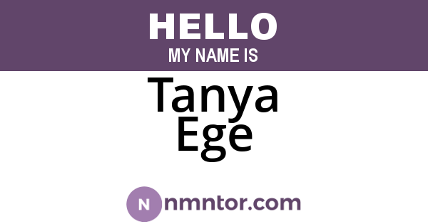 Tanya Ege