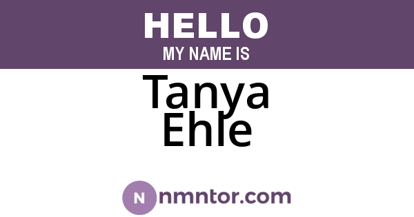 Tanya Ehle