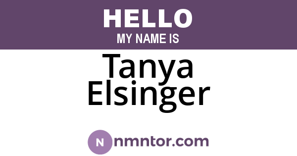 Tanya Elsinger