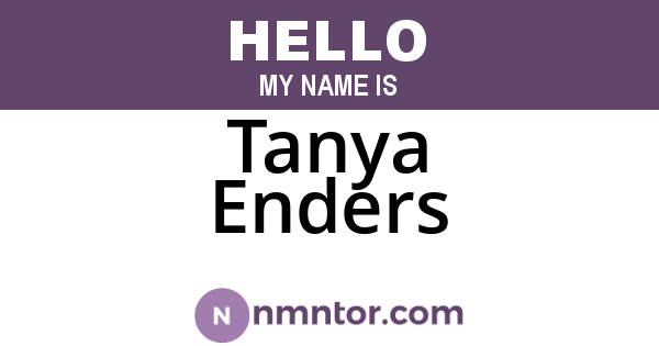 Tanya Enders