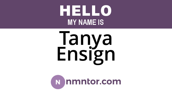 Tanya Ensign