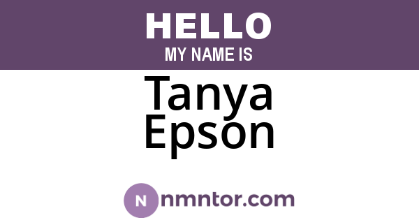 Tanya Epson