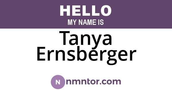 Tanya Ernsberger