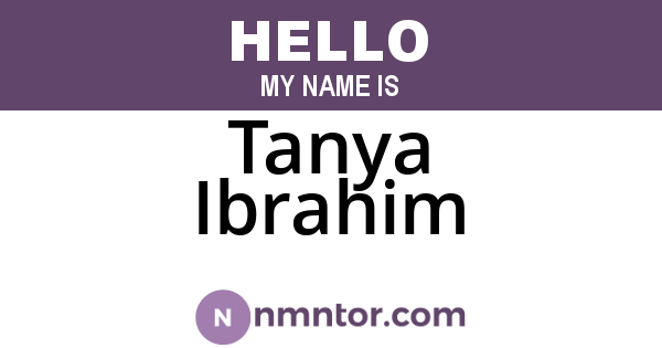 Tanya Ibrahim