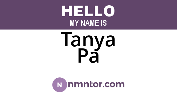 Tanya Pa