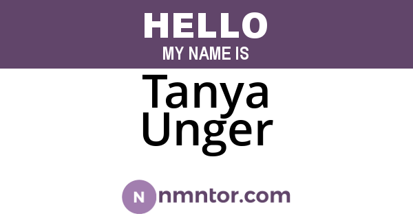 Tanya Unger