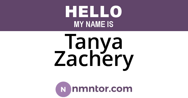 Tanya Zachery