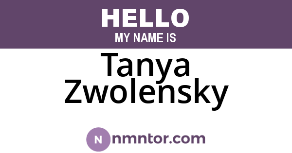 Tanya Zwolensky