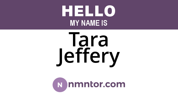 Tara Jeffery