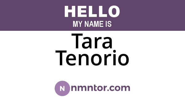 Tara Tenorio