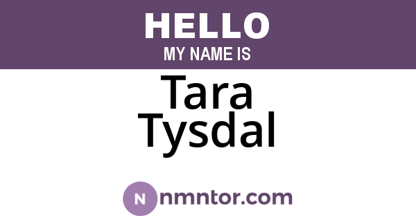 Tara Tysdal