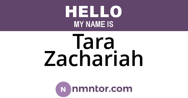 Tara Zachariah