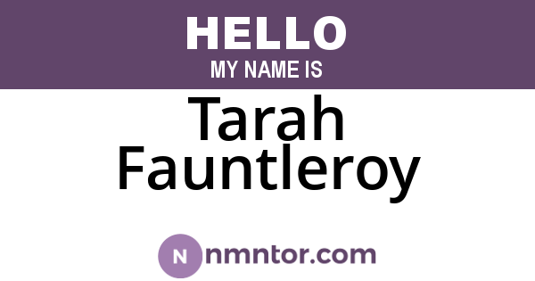 Tarah Fauntleroy