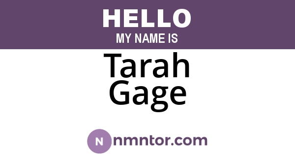 Tarah Gage