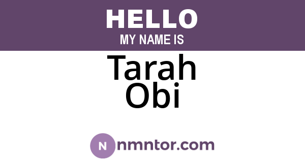 Tarah Obi