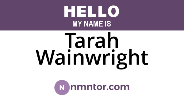 Tarah Wainwright
