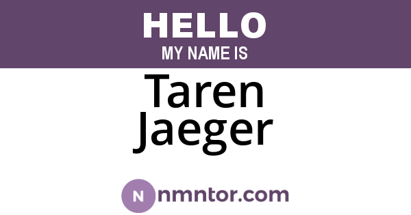Taren Jaeger
