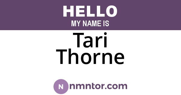 Tari Thorne