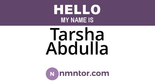 Tarsha Abdulla