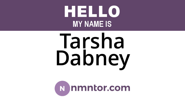 Tarsha Dabney