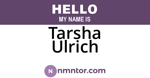 Tarsha Ulrich