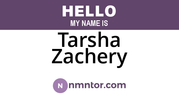 Tarsha Zachery