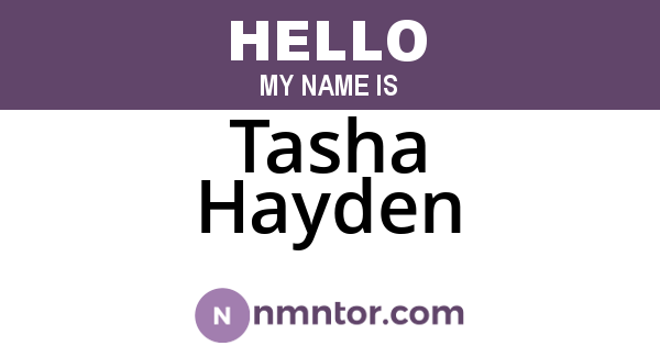 Tasha Hayden