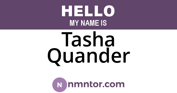 Tasha Quander
