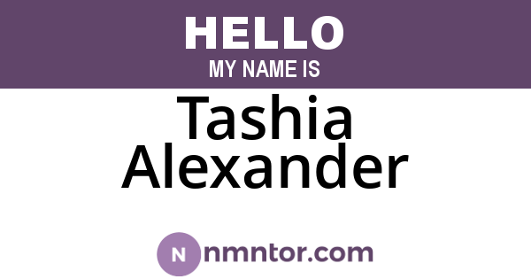 Tashia Alexander