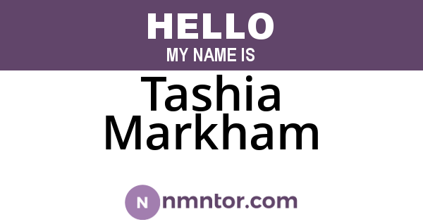 Tashia Markham