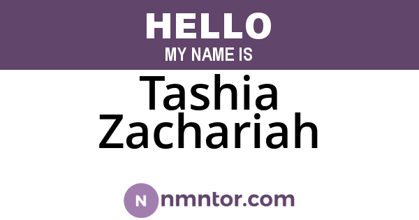 Tashia Zachariah