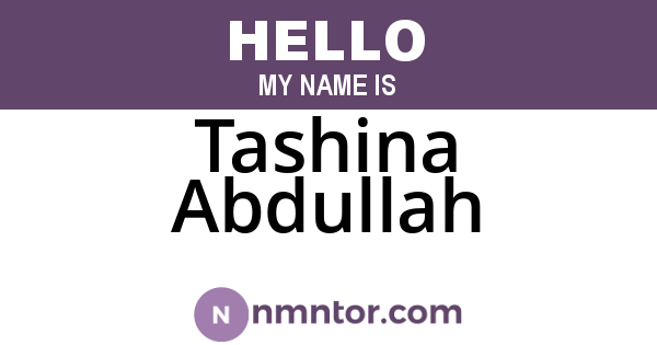Tashina Abdullah