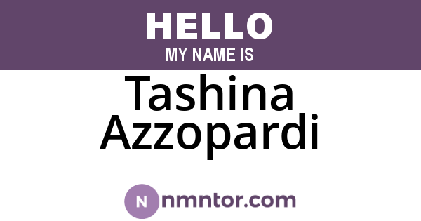 Tashina Azzopardi