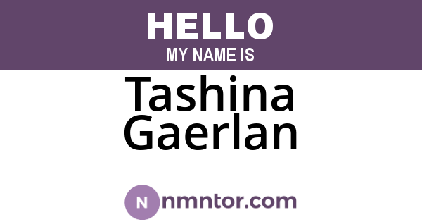 Tashina Gaerlan