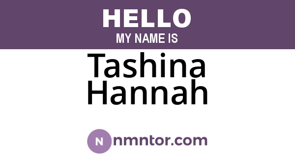 Tashina Hannah
