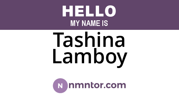 Tashina Lamboy